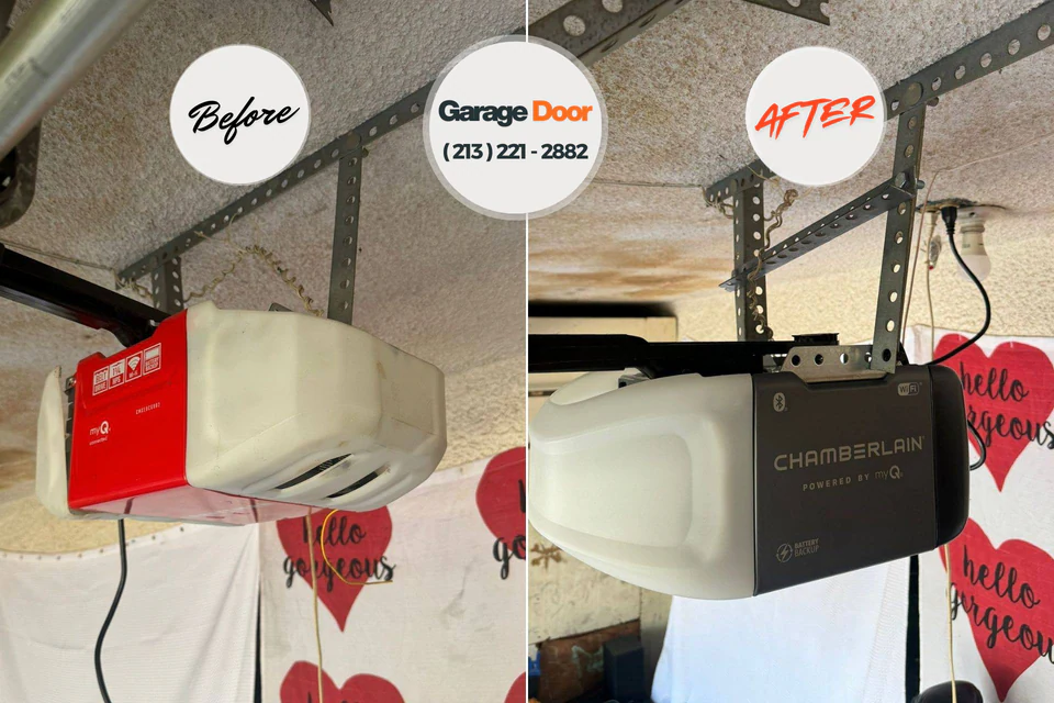 Before and after: garage door company Oakleaf Plantation, FL